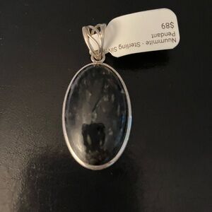 Elegant Nuummite Pendant Necklace, sterling silver.